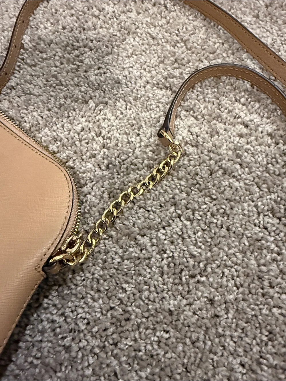 Michael Kors Beige Leather Crossbody with Gold Hardware
